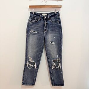 PacSun Mom Jeans Size 23 High Rise Distressed Blue Denim